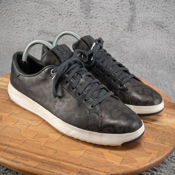 Cole Haan Shoes - Cole Haan Womens GrandPro Tennis Shoes Size 9.5 Black Leather Sneakers Low Top